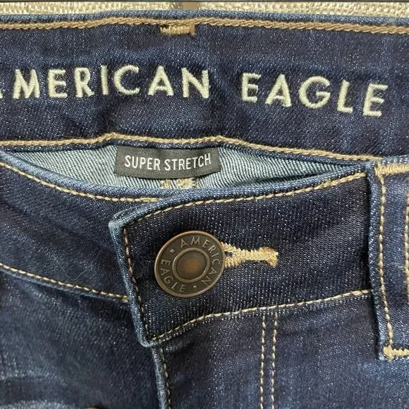 American Eagle HI-RISE JEGGING Jeans Women's 4R Blue Dark Wash Stretch Denim - Picture 7 of 11